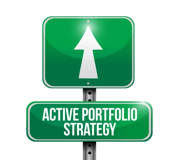 Active portfolio strategy road sign illustration — Stock Photo, Image