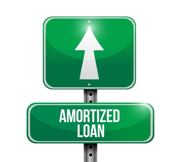 Amortized loan road sign illustrations design — Stock Photo, Image