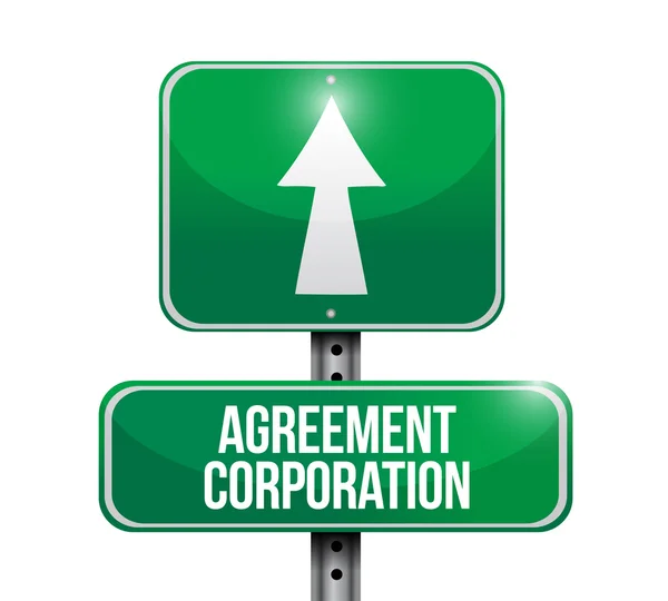Agreement corporation road sign illustrations — Stock Photo, Image