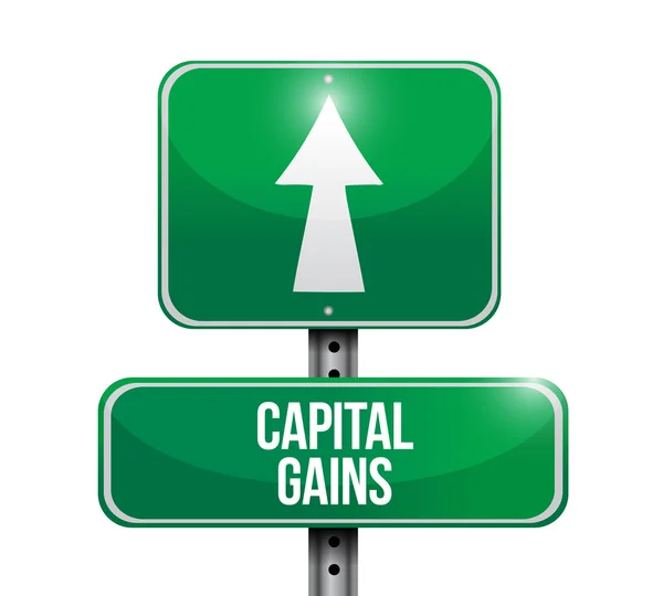 Capital gains road sign illustrations — Stock Photo, Image