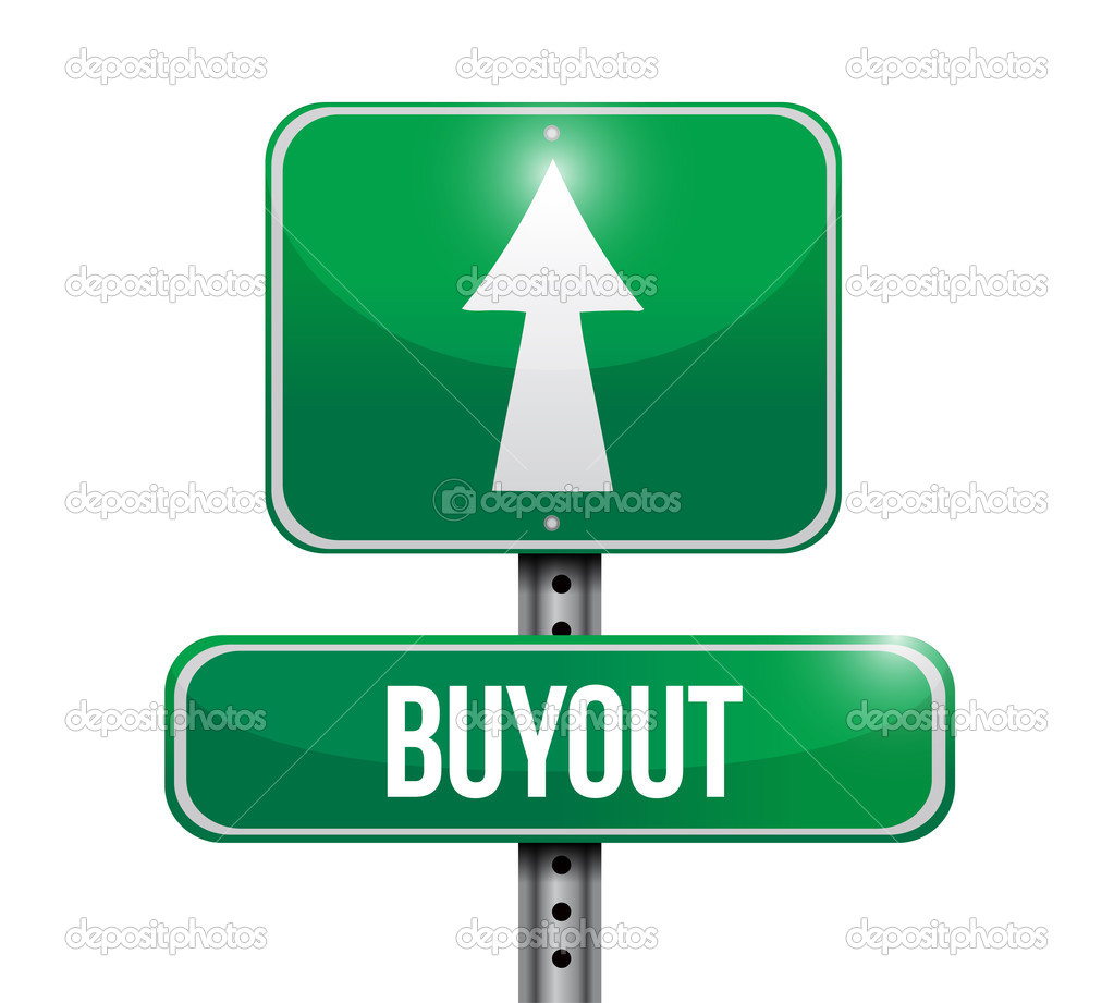 buyout road sign illustration design