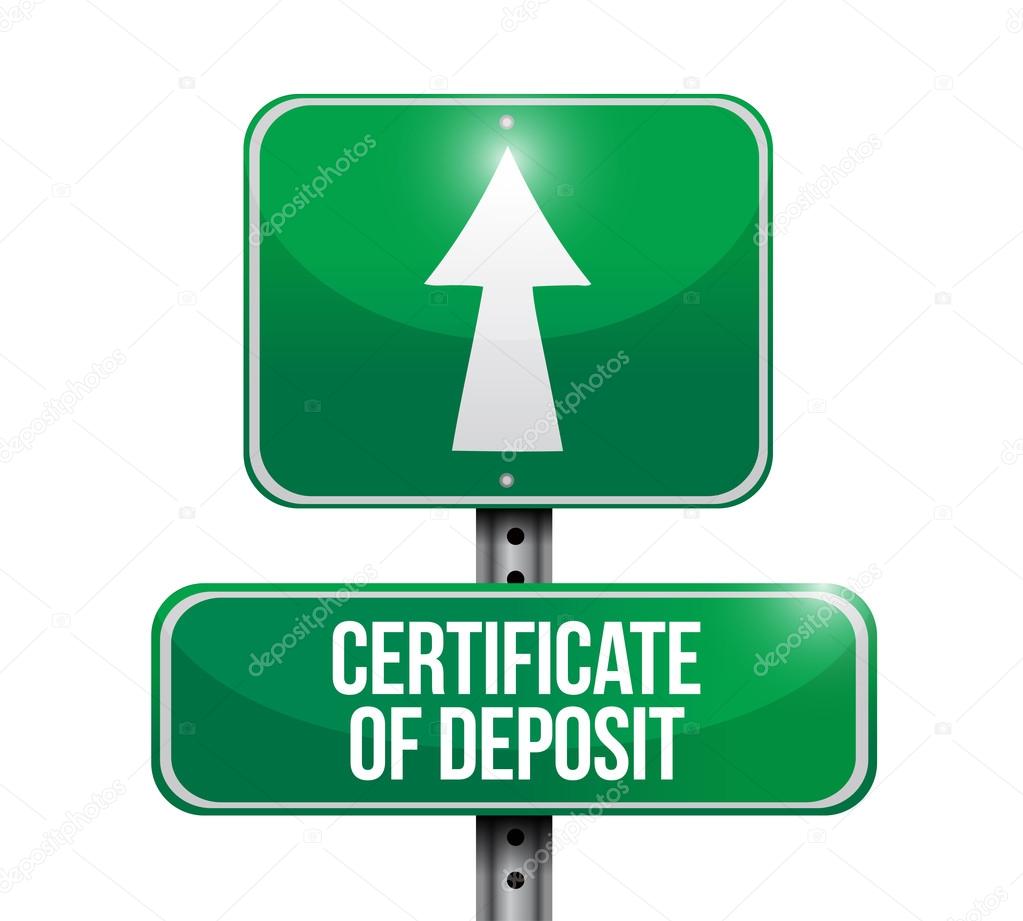certificate of deposit road sign illustrations