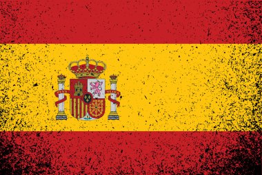 İspanyol grunge mürekkep bayrak illüstrasyon tasarımı