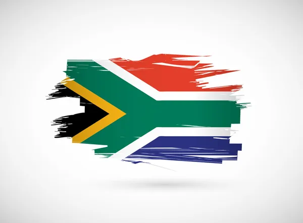 Afrique du Sud encre pinceau drapeau illustration design — Photo