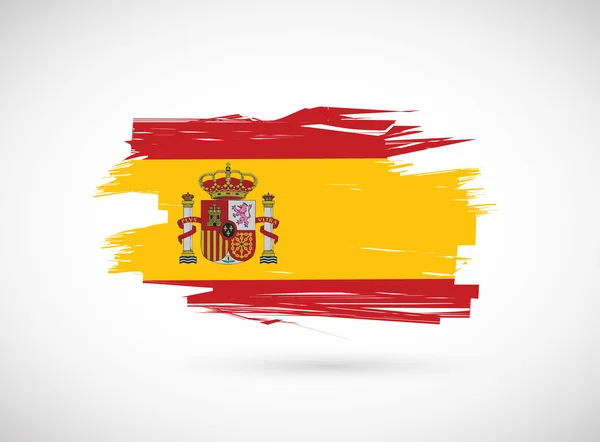 Hiszpański farby pędzlem flaga ilustracja projekt — Zdjęcie stockowe