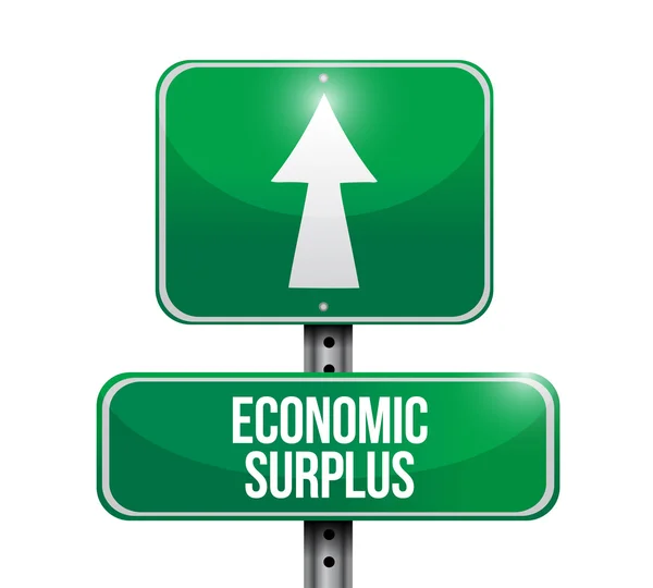 Economic surplus road sign illustration — Stock Photo, Image