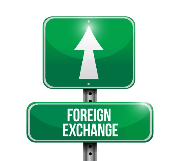 Foreign exchange road sign illustration — Stock Photo, Image