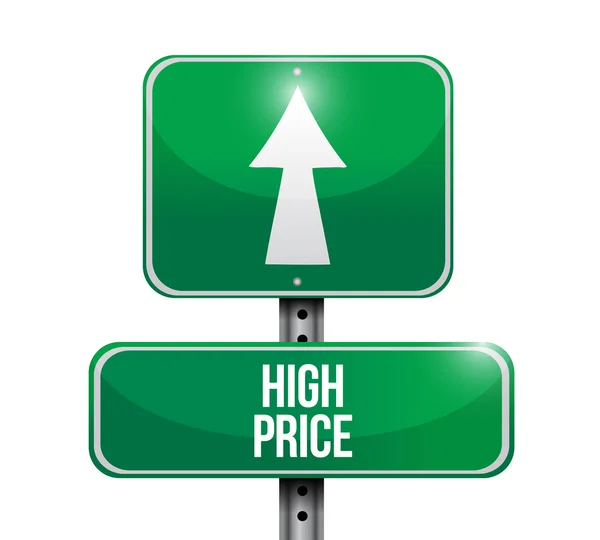 Yüksek fiyat yol işareti illüstrasyon tasarımı — Stok fotoğraf