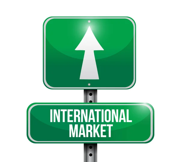 Rynek międzynarodowy drogowy znak ilustracja — Zdjęcie stockowe