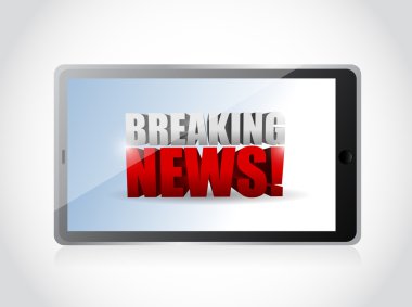 son dakika haberi bir tablet üzerinde oturum açın. illüstrasyon