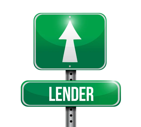 Lender road sign illustration design — Stock Photo, Image