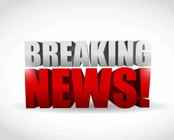 Breaking news tecken. illustration design — Stockfoto