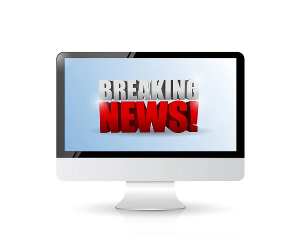 Breaking news sign on a computer. illustration — Stock Photo, Image