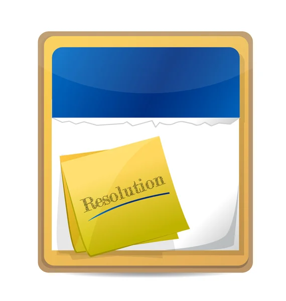 Calendar with a post with the word resolution. — Stock Photo, Image