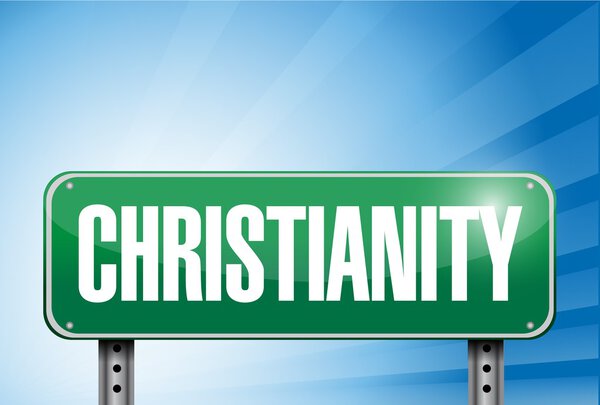 Christianity religious road sign banner