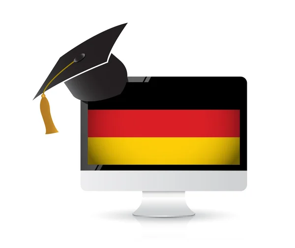 Nutzung der Technologie zum Erlernen der deutschen Sprache. — Stockfoto