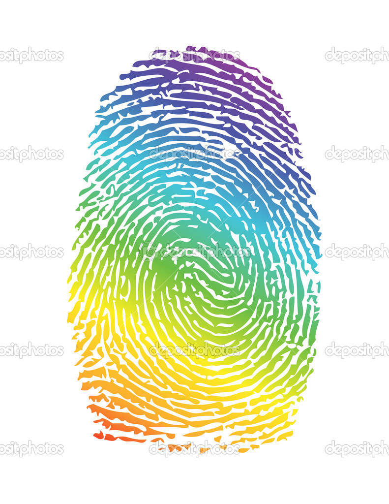 Rainbow pride thumbprint. fingerprint