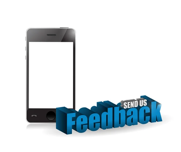 Phone feedback 3d blue sign illustration design — Stock Photo, Image