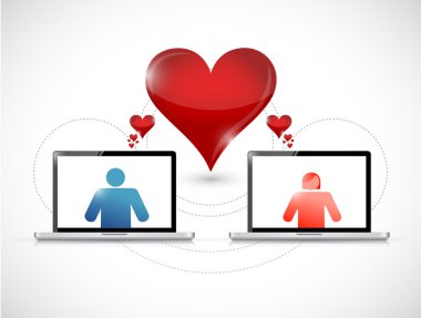 laptop. online dating graphic concept. clipart