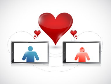 tablet. online dating graphic concept. clipart