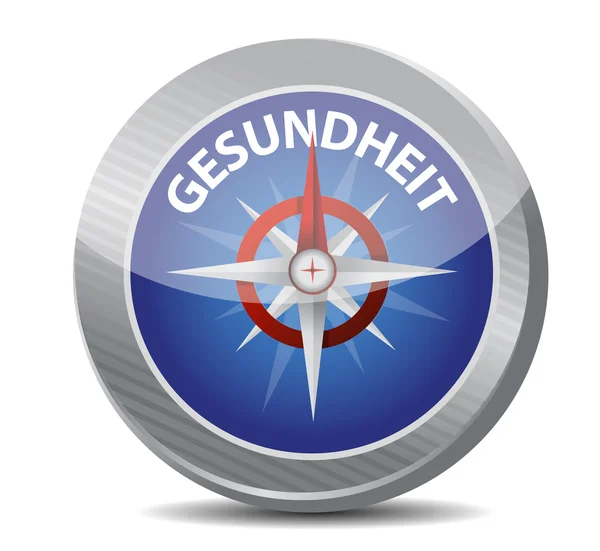 Guide to great health in german. compass — Stock Photo, Image