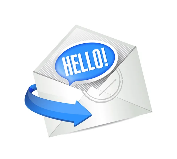 Carta abierta. hola correo electrónico ilustración diseño —  Fotos de Stock