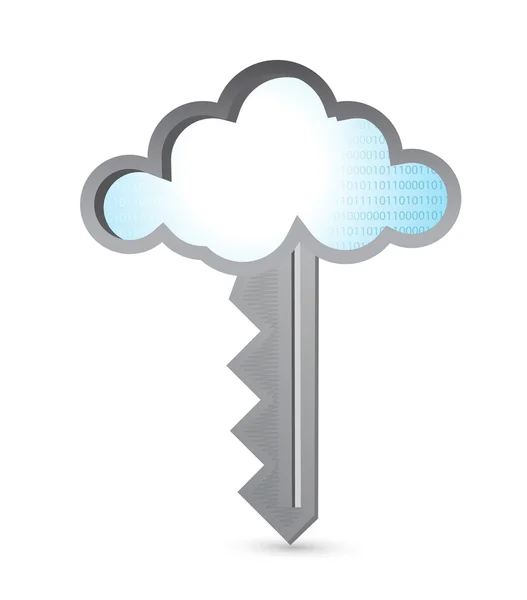 Cloud binary key illustration design — Stock Photo, Image