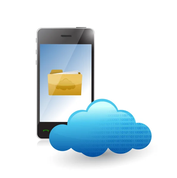 Comunicação em nuvem de telefone acessível a arquivos . — Fotografia de Stock