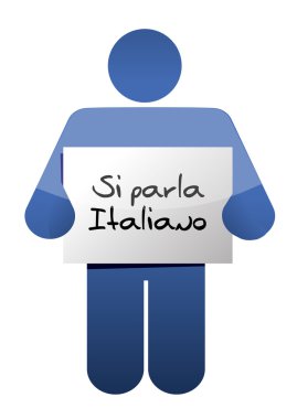 I speak Italian sign illustration design clipart