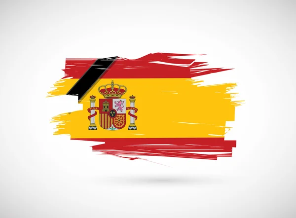 In memory spanish flag. spain ink flag over white. — Stock Photo, Image