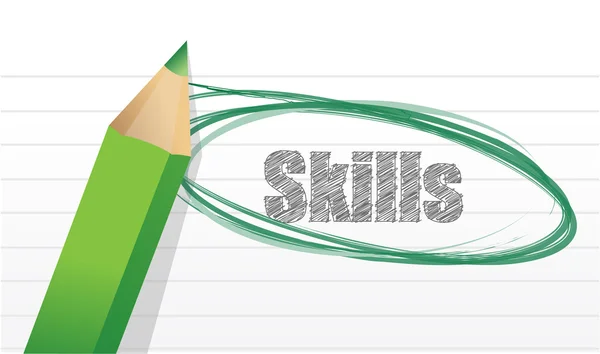 Skills mark on a notepad pice of paper. — Stock Photo, Image