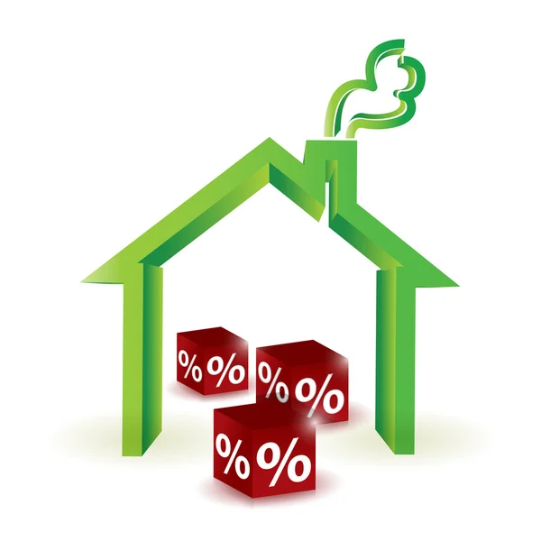 Porcentaje de descuento de casa. diseño de ilustración — Foto de Stock