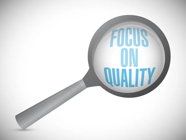 Focus on quality magnify text illustration — Stock Photo, Image