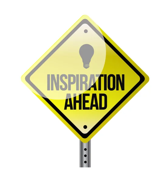 Inspiration ahead road sign illustration design — Stock Photo, Image