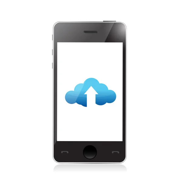 Phone. cloud upload and arrow illustration — Stock Photo, Image