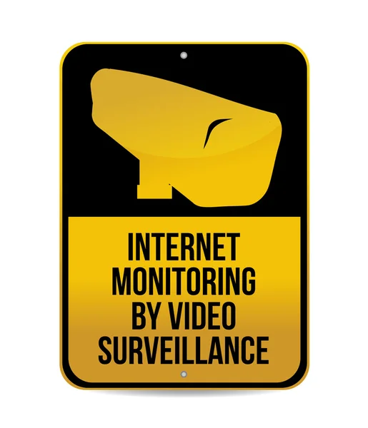 Internet monitoring by video surveillance sign — Stock Photo, Image