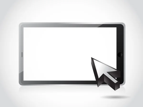 Tablet em branco e design de ilustração cursor — Fotografia de Stock