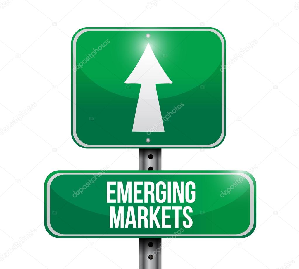 emerging markets road sign