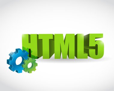 HTML dişli metin işaret illüstrasyon tasarımı