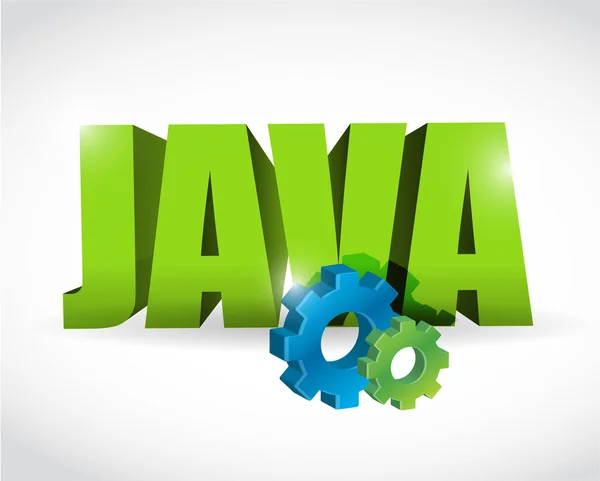 Java gear text sign illustration design — Stock Photo, Image