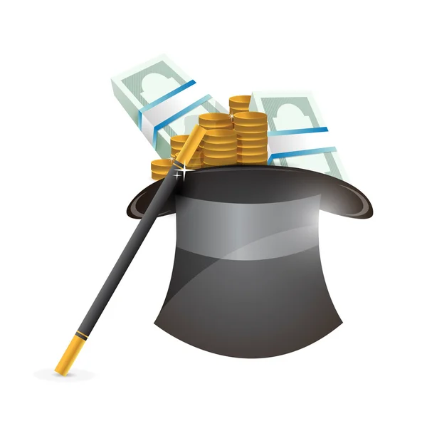 Hat with money illustration design — Stock Photo, Image