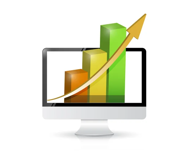 コンピューターのビジネス利益のイラストを使用 — ストック写真