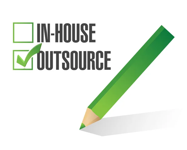 In-house outsource check mark illustration design — Stock Photo, Image