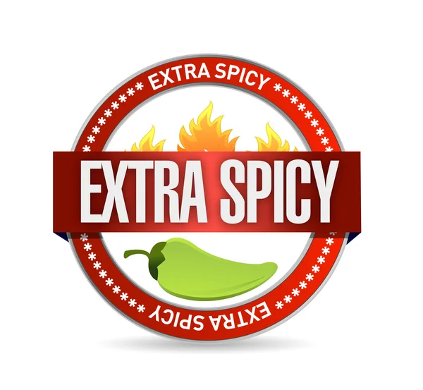 Diseño de ilustración de sello extra picante — Foto de Stock