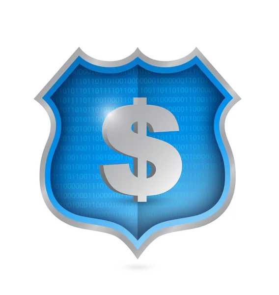 Dollarn security shield illustration design — Stockfoto
