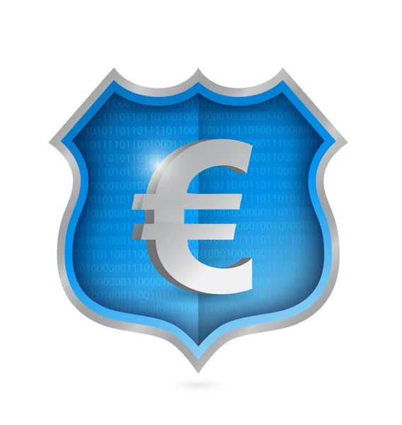 Diseño de ilustración escudo de seguridad euro — Foto de Stock