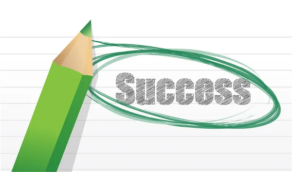 Success. pencil and notepad text illustration — Stock Photo, Image