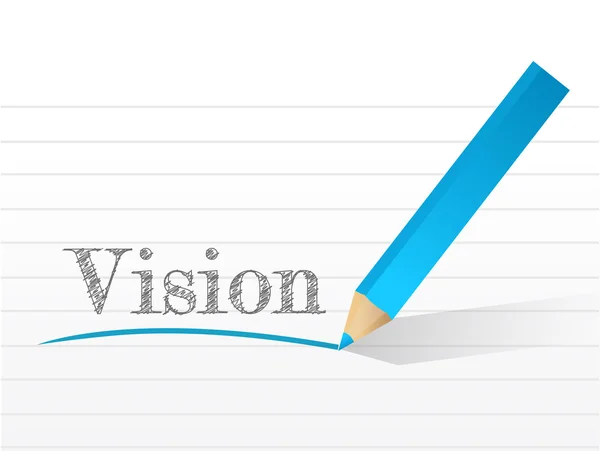 Vision. pencil and notepad text illustration — Stock Photo, Image