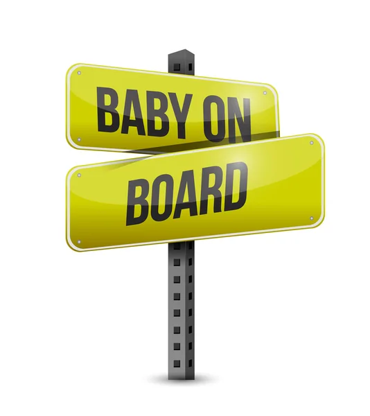 Baby fedélzetén közúti jel illusztráció design — Stock Fotó