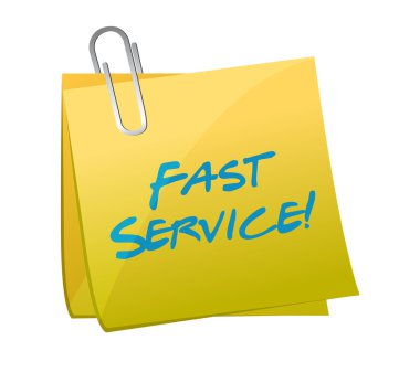 hızlı servis sonrası yazılı. illüstrasyon